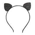 Diadema orejas gato negro para Halloween con purpurina y estrellas para niñas - Orejas de lentejuelas