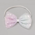 Fascia elastica per neonati con fiocco in rete sfumata e motivi a stelle d'argento - MB662 Stella Arcobaleno