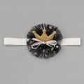 Bandeau bébé en tulle noir avec étoiles arc-en-ciel et couronne dorée scintillante - MB655 Couronne Étoilée Noire