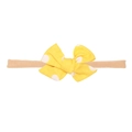 Infant yellow polka dot cotton linen hair band with a soft high elastic nylon strap - Lemon Yellow Polka Dot Fishtail (MB2758)