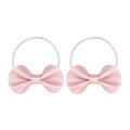 Set di due elastici per capelli con fiocco glitterato rosa per bambine e neonate - rosa acceso