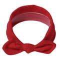 Elastic red fabric baby headband with sweet rabbit ear bowknot design for girls - Bow Solid Style (MB2236 Pomegranate Red Headband) / Pomegranate Red Headband