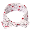 Infant cotton headband featuring red cherry print and polka dots with a large bow detail - Bow Cherry Style (MB2237 Cherry Polka Dot Headband) / Cherry Polka Dot Headband