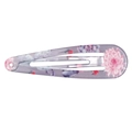 Light purple teardrop hair clip with pink floral pattern for kids accessories - Succulent Plant Style (MC2152) / Coffee Brown
