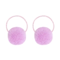 Zwei weiche rosa Plüsch-Haargummis für Mädchen mit dezentem Glitzer-Effekt im Set - Hellviolett