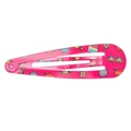 Vibrant rose red drop hairpin featuring colorful rainbow and lollipop cartoon patterns - Party Pattern Style (MC2156) / Rose Red