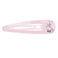 Cute light pink waterdrop snap hair clip featuring a purple rabbit illustration - Little Rabbit Style (MC2157) / Light Pink