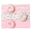 Set di 3 fasce per neonati con stampe floreali rosa, pois e nodi stile donut - Combinazione Multicolore (MS2048)