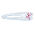 Light blue gradient snap hair clip with butterfly pattern for children and girls - Little Butterfly Style (MC2159) / Light Blue
