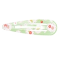 Cute light green water-drop snap hair clip with white clouds and red floral patterns - Little Flower Style (MC2160) / Light Green