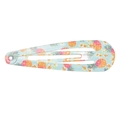 Cute sky blue metal BB hair clip featuring orange pineapple and yellow floral patterns - Tropical Pineapple Style (MC2161) / Light Blue