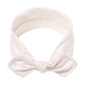 Fascia per capelli neonata bianca a pois rosa con dolce fiocco decorativo - Stile a Pois Rosa