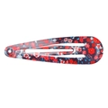 Cute dark blue floral print waterdrop hair clip for girls with colorful flower pattern - Azalea Style (MC2162) / Dark Blue