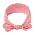 Fascia per capelli neonata rosa con stampe di fragole bianche e fiocco decorativo a nodo - Stile Fragola Rosa