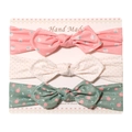 Lot de 3 bandeaux bébé avec fraises roses, pois et motifs floraux verts pour nourrissons - Style MS2057