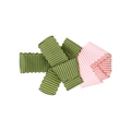 Pinza de pelo hecha a mano de cinta acanalada para niñas con diseño floral rosa y verde - Clip de Cinta de Rosa