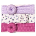 3-piece baby headband set with floral and polka dot prints and doughnut knots - MS2051 Style