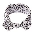 Fascia morbida per neonati con stampa leopardata e grande fiocco in bianco e rosa - Stampa Leopardata Bianca