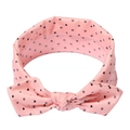 Fascia per capelli rosa per neonati con grande fiocco e cuoricini neri per bambini - Pink Heart