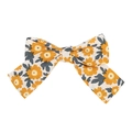 Barrette à cheveux avec imprimé floral vintage, marguerites jaunes et nœud classique - Marguerite Orange