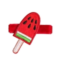 Schattige haarclip voor kinderen met borduursel van watermeloen en rood lint detail - MC453 Watermeloen IJs