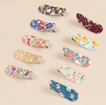 Set mit 10 Vintage-Haarspangen aus Stoff mit Blumenmuster für Kinder und Mädchen - MS2934