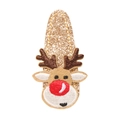 Pince à cheveux de Noël pour enfants avec paillettes dorées et motif renne brodé - Renne Mignon