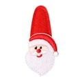 Glittery Christmas tree hair clip with Santa Claus embroidery for children and festive parties - Santa Claus