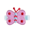 Barrette papillon brodée violette avec base en velours et détails à pois rouges - MC464 Papillon Violet