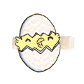 Barrette à cheveux poussin jaune brodé avec coquille d'œuf blanche pour petites filles - MC466 Poussin dans sa Coquille