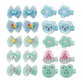 20-piece cute animal hair clips set for girls with lace butterflies and rainbow designs - Style C Full Collection Set
