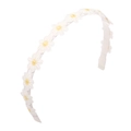 Elegante cerchietto bianco con ricami dettagliati a margherita per bambina - Cerchietto Margherita per Bambini (MH2419)