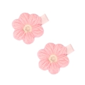 Par de pinzas para el pelo con flores de ganchillo rosa hechas a mano para niñas - Par de Horquillas / Rosa