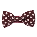 Barrette à cheveux rouge vin à pois blancs pour filles, nœud papillon tricoté mignon - Noeud à Pois