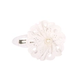 Elegante pinza de flor de encaje blanco para niñas con perla central decorativa - Clip de Flor de Perlas Artificiales Hueca (MC2415)