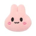 Süße rosa Plüschhasen-Haarklammer mit Stickerei und weicher Netzkronen-Schleife für Kinder - Rosa Gefüllter Hase (MC975)