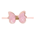 Rosa Baby Stirnband mit Glitzer Schmetterling und weichem elastischem Nylonband - MB932 Glitzer Schmetterling