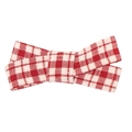 Haarklammer mit rot-weißer Gingham-Karoschleife aus strukturiertem Baumwollstoff - Karierter Schleife