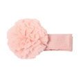 Sweet pink floral mesh hair clip for babies with 3D pleated petals and satin ribbon base - Small Flower Clip (MC980)