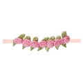 Baby Haarband Set mit rosa Satinrosen Perlenverzierung und elastischem weichem Nylonband - MB939 Handgefertigte Rose