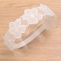 Fascia neonata pizzo bianco fiori ricamati elastica per bambine da 0 a 3 anni - Mb2512 / -