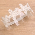 Fascia elastica in pizzo bianco con delicati fiori ricamati per neonata da 0 a 3 anni - Mb2510 / -