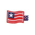 Fermaglio ricamato bandiera americana con strisce stelle e nastro blu a pois bianchi - Stile Bandiera