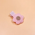 Fermaglio per capelli a fiore rosa lavorato a uncinetto per neonati e bambine - Fermaglio all'Uncinetto Rosa Chiaro (MC3300)
