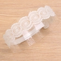 Fascia per capelli in pizzo bianco con fiori per neonata ed elastico morbido - Mb2506 / -