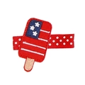 USA Flag popsicle hair clip with red polka dot ribbon for kids Independence Day - Ice Cream Style