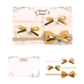 Set di 3 fasce per neonati senza cuciture con fiocchi in canneté rosa, beige e giallo - Stile Fiocco in Nastro Rosa Crema Giallo (MS1996)