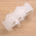 White delicate lace floral headband for baby girls with soft eyelashes trim detail - Eyelash Edge Bio Pattern Style (MB2513)