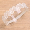 Soft elastic baby headband with exquisite white butterfly embroidery on lace mesh - Mesh Butterfly Embroidery Style (MB2507)