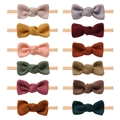 Set of 12 waffle knit baby bow headbands with soft nylon bands in diverse colors - 12 Pieces Mixed Style (MB3316)
